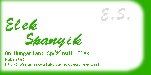 elek spanyik business card